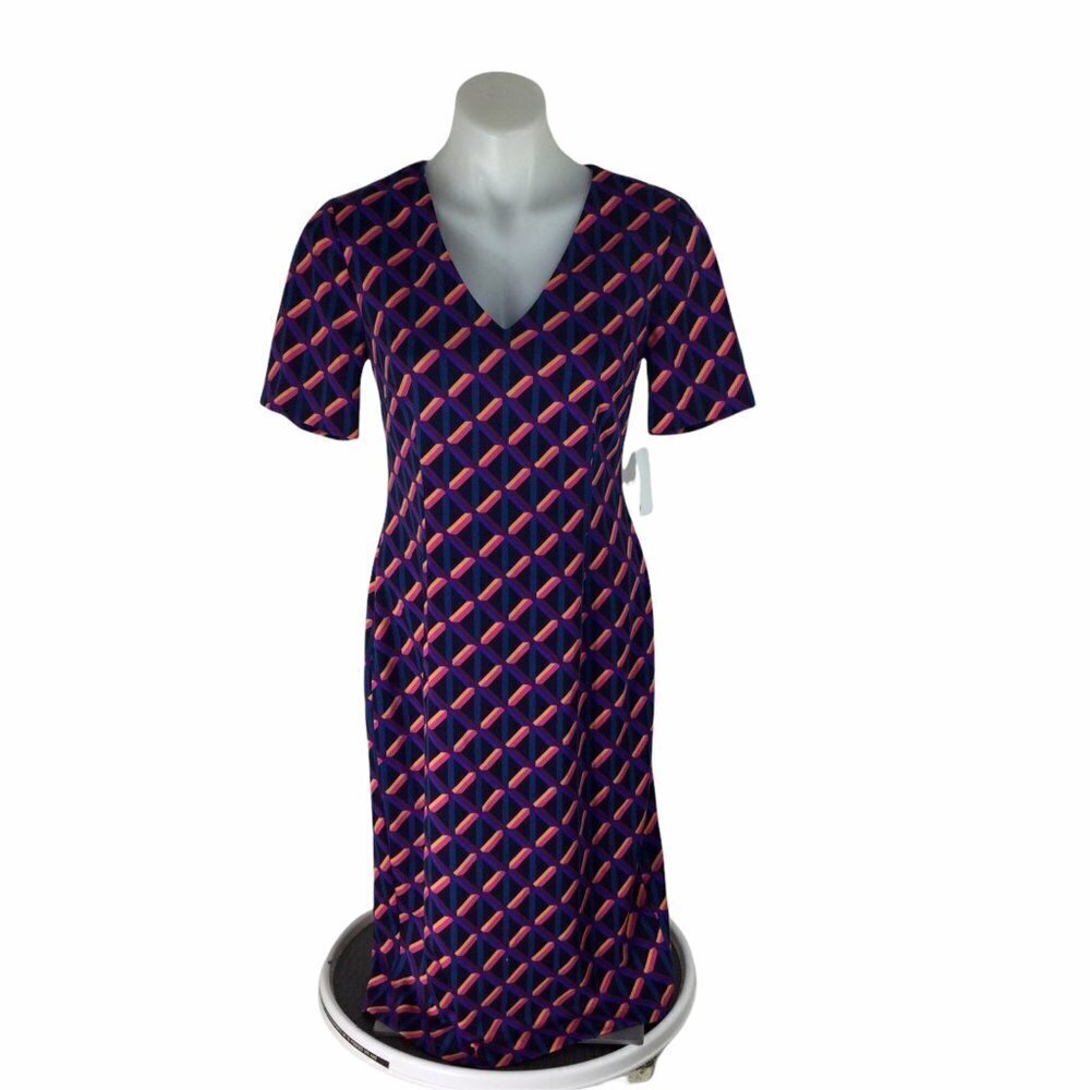 TRINA TURK Museo Short Sleeve Sheath Dress Multicolor Size 4 NWT$148 TT18R503